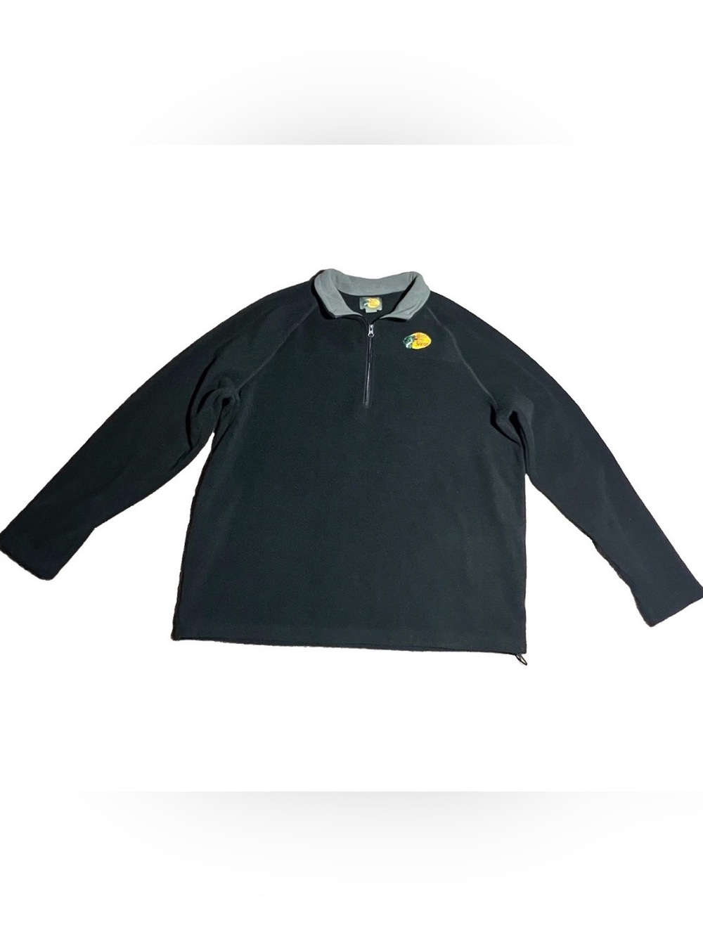 Bass Pro Shops Black Quarter-Zip Fleece with Gray Collar and Embroidered Logo